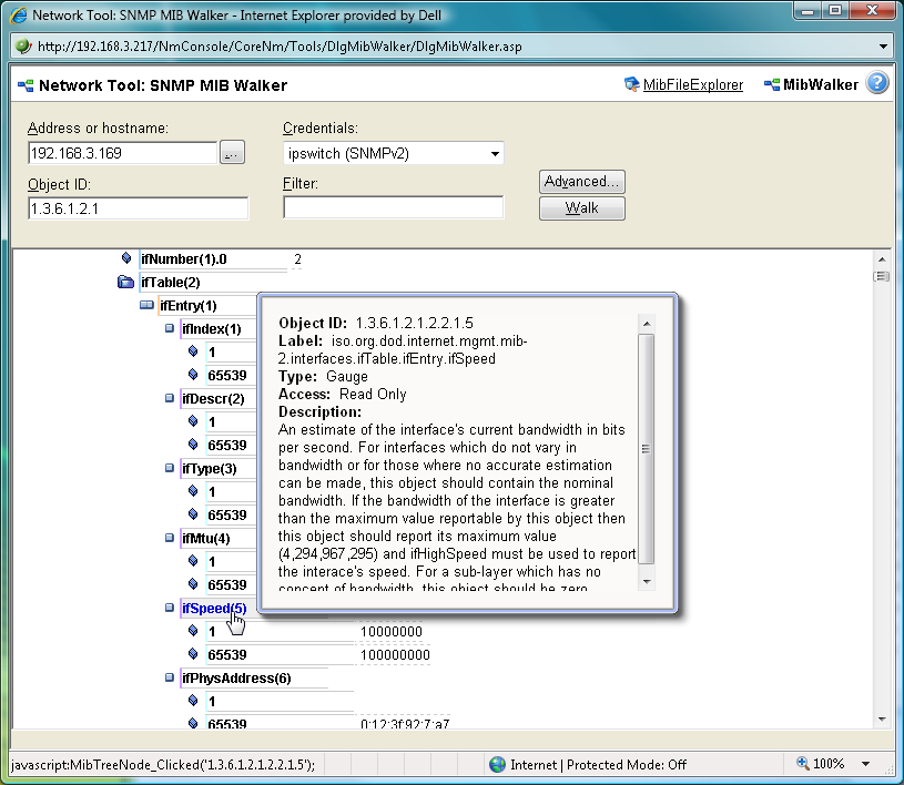Using the SNMP MIB Walker